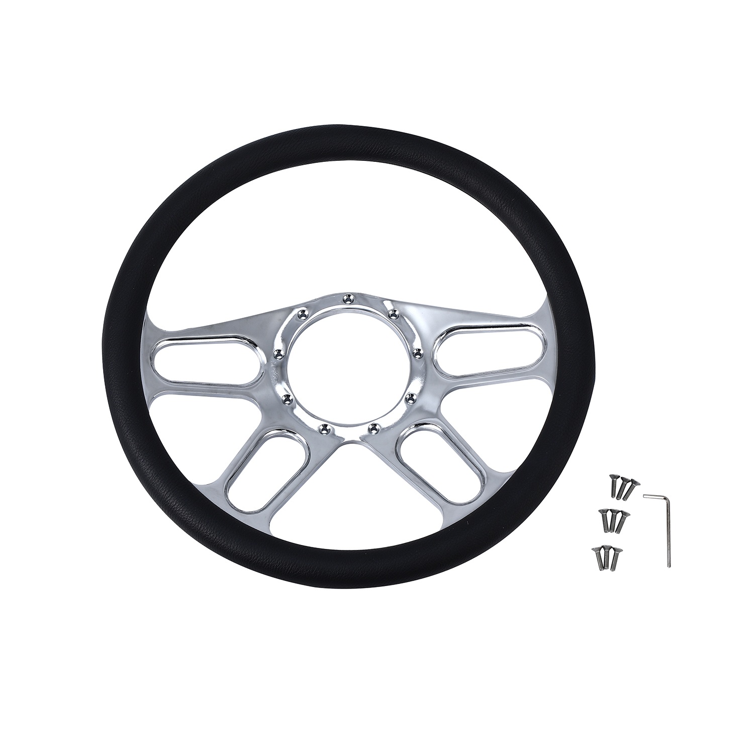 Классический хромированный стержень на руль, заготовка 14 дюймов, 9 отверстий, подходит для рулевых колонн 1967-94 GM