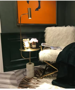 Nuevo estilo, base de mármol, decoración del hogar, lámparas de pie de lujo doradas, luces LED de pie para sala de estar de metal - Product Image 4