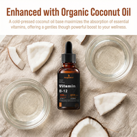 Aeglewell OEM Gouttes de vitamine B12, liquide sublingual de vitamine B12, vitamine B12 végétalienne, 5000 µg de méthylcobalamine, complément liquide de vitamine B12