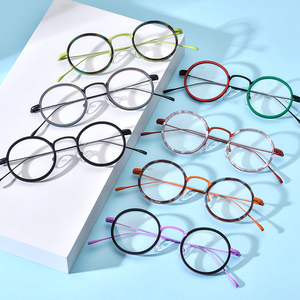 Kính mắt gọng titan Borregls Acetate dành cho nam, thiết kế thời trang, kiểu tròn, dành cho nữ, mắt kính nhẹ, mắt kính quang học 185844 - Product Image 2