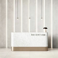 Bureau de réception personnalisé en bois, style minimaliste moderne et luxueux, multifonctionnel, pour salons de beauté, hôtels, bureaux et petites boutiques
