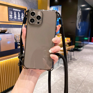 Cho iPhone 15 14 Pro Max Crossbody Dây Vòng Cổ Dây Buộc Trong Suốt Trường Hợp Đối Với iPhone 11 12 13 Pro Max Mềm Bìa - Product Image 2