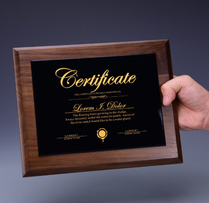 Commercio all'ingrosso di legno placca in bianco su misura in metallo placca adesivo rotondo in bianco targa di legno - Product Image 2