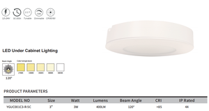 ไฟดาวน์ไลท์ LED แบบฝังใต้เคาท์เตอร์24V ของ DC12V ไฟ LED 3 ''สำหรับตู้เสื้อผ้า - Product Image 6