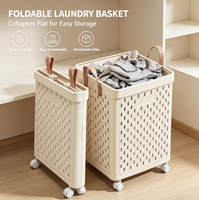 Panier de rangement pliable grande capacité pour vêtements, panier à linge portable pour salle de bain, chambre à coucher, conteneur de rangement domestique