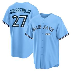Kaos Jersey Baseball Pria Toronto Edisi Terbatas 2025, Seragam Bordir Custom dengan Logo, Biru Muda - Product Image 2
