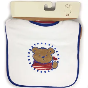 Factory wholesale 100% cotton terry towel fabric cute high-quality baby bib