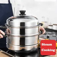Zerodis Stainless Steel Cookware Large Capacity Cooking Pot Set Steaming Pot  Steam Pot 
