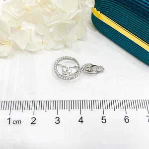 Pendentif en argent S925, support vide, accessoires de bricolage avec perles rondes de 10-11 mm, 30848, collier cache-cernes pour la fabrication de bijoux - Product Image 2