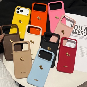 Custodia per iPhone in Pelle con Cavallo Carino, Tinta Unita, Adatta per iPhone 17 Pro Max, Alla Moda, Creativa per Apple 16 Pro, Semplice per 15, 14, 13 - Product Image 1