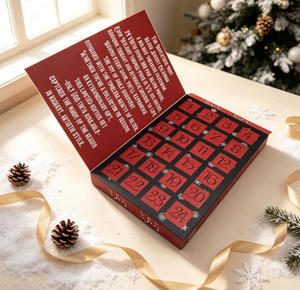 <span class=keywords><strong>Calendrier</strong></span> de l'Avent de Noël 24 Jours en Argent – Boîtes Cadeaux Écologiques en Papier avec Lamination Mate et Logo Gaufré – Idéal pour les Fêtes et Cadeaux d'Entreprise - Product Image 1