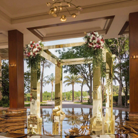 Moderne Classique Simple Mariage Gazebo Acrylique Doré Miroir Arche Abattre Meubles avec Grande Arche Design