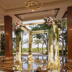 Moderne Classique Simple Mariage Gazebo Acrylique Doré Miroir <span class=keywords><strong>Arche</strong></span> Abattre Meubles avec Grande <span class=keywords><strong>Arche</strong></span> Design - Product Image 4