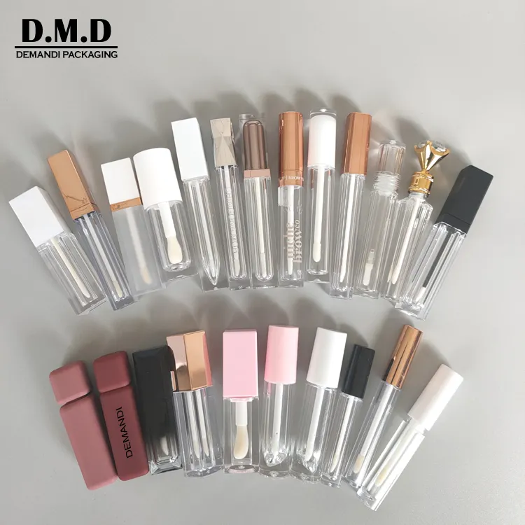 Wholesale private label 3ml empty 4 ml gloss container 5 ml custom lipgloss packaging bottle pink 6ml lip gloss tube gold