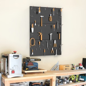 Metal Perforated Board Pegboard 24x36 Inch Heavy Duty Wall Mount <b>Storage</b> Rack For <b>Workshop</b> Garage Tool Organization - Product Image 4