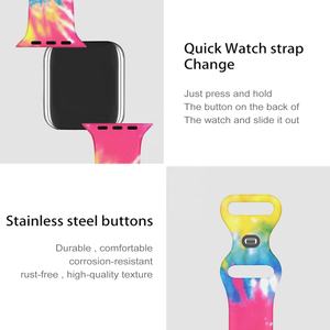 Bracelet de montre en silicone imprimé UV personnalisé OEM avec boucle papillon élastique, imprimé double face, pour Apple Watch 49 mm, 46 mm, 42 mm Ultra - Product Image 4