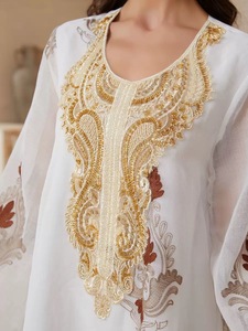 Robe Abaya de Luxe Vintage en Polyester pour Femmes Musulmanes, Antistatique, <span class=keywords><strong>Printemps</strong></span>, Élégante, Broderie de Paillettes, Maille, Mariage, Soirée, Fête - Product Image 6