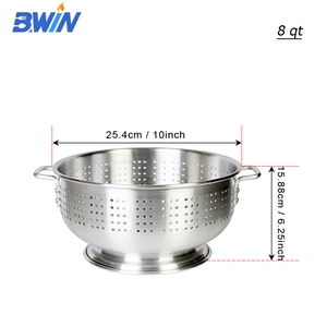 מסננת אלומיניום רב תכליתית 8QT למטבח עם בסיס ווים ידידותיים לסביבה - Product Image 2