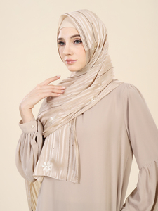 Hiyab Musulmán de Chifón con Bordado de Logotipo Personalizado, Venta al por Mayor, Pañuelo Transpirable de Voile con Bordado Floral, Velo <span class=keywords><strong>Jalaba</strong></span> para <span class=keywords><strong>Mujer</strong></span>, Chales Musulmanes - Product Image 3