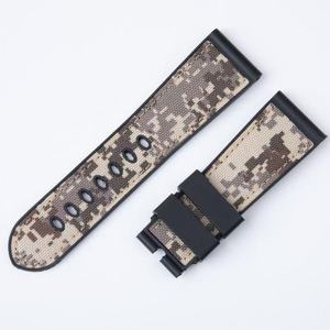 Cinturino <span class=keywords><strong>per</strong></span> Orologio in Tessuto di <span class=keywords><strong>Tela</strong></span> e Gomma <span class=keywords><strong>per</strong></span> Officine Panerai Luminor PAM 20mm 22mm 24mm 26mm Nero Blu Impermeabile Sailcloth - Product Image 2