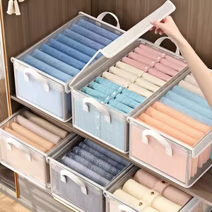 Hộp đựng quần áo gấp gọn đa năng, thiết kế mới nhất, dung tích lớn, hình chữ nhật hiện đại, chất liệu nhựa PVC có nắp đậy, dùng cho gia đình - Product Image 4