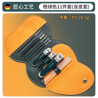 WELLFLYER-Ensemble de 4 coupe-ongles personnalisé en acier inoxydable, kit de manucure et de pédicure avec sac en cuir, MS-1287
