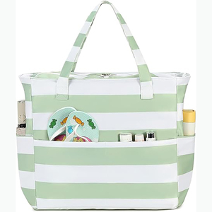 Échantillon gratuit Sac de plage en toile personnalisé de grande capacité respectueux de l'environnement Sac de shopping durable en toile rose avec broderie - Product Image 2