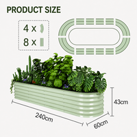 Kit de Jardinière Surélevée en Acier Revêtu de Poudre de Zinc-Aluminium-Magnésium, Durable et Écologique, pour Cultiver des Légumes à Domicile ou en Extérieur