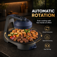 Grill électrique sans fumée Premium 360 °   Barbecue rotatif pour les fêtes à domicile et les dîners en famille
