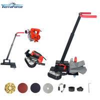 Ponceuse de sol portative robuste Terraforce 110V/220V à 3 têtes, avec pompe à engrenages, aspirateur 3600W et chariot de transport pour béton