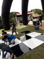 Piste de danse portable 20X20ft piste de danse à carreaux noir et blanc pour la décoration de lieu de fête de mariage