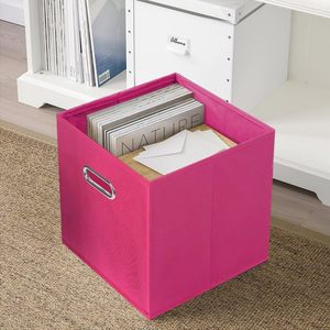 Boîte de bacs de <span class=keywords><strong>rangement</strong></span> pliable Cubes de <span class=keywords><strong>rangement</strong></span> en tissu pliable Organisateur de stockage de vêtements de chaussures avec couvercle à poignée en métal - Product Image 3