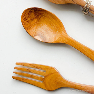 ชุดเครื่องใช้บนโต๊ะอาหารทำจากไม้หรูหราพร้อมช้อนและมีดทองเหลืองเหมาะสำหรับรับประทานอาหารในงานแต่งงานและร้านอาหาร - Product Image 6