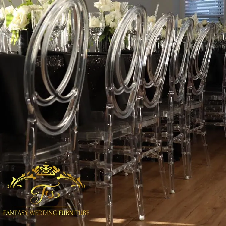 Прочный дизайн, штабелируемые chiavari, прозрачные пластиковые свадебные стулья с кристаллами
