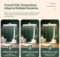 Lampe de lecture LED transfrontalière, lampe de bureau spécifique aux étudiants, lampe de dortoir à double usage (charge et branchement), porte-stylo pliable