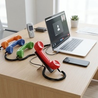 Combiné téléphonique rétro vintage, compatible avec les smartphones iPhone et Android, les ordinateurs portables, combiné fantaisie pour réduire l'exposition aux ondes radiofréquences