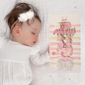 हस्तनिर्मित धनुष फीता बच्चे हेडबैंड मोती नवजात लड़की हेडबैंड बच्चे लोचदार नायलॉन सहज छोटे Hairband - Product Image 2