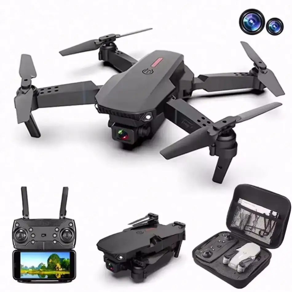 E88 4k HD Dual camera flight time 45 min Equipped with handbag and parts minidrone drown camera drone