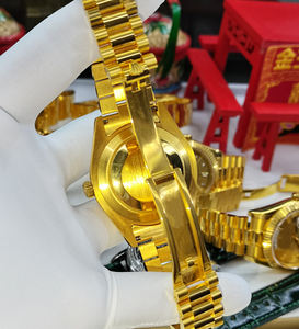 Montre mécanique automatique pour homme de luxe en or jaune 24k 18k, 40 mm 36 mm, étanche, personnalisée - Product Image 6