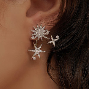 Orecchini a Perno a Forma di Stella a Sei Punte, Gioielli Minimalisti ed Eleganti per Donne, per Uso Quotidiano, Feste e Regalo - Product Image 1