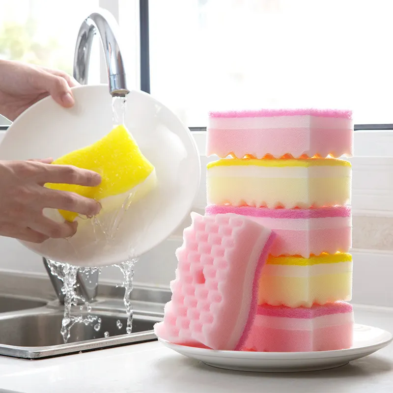 Keukensponzen Met Hoge Dichtheid Keukensponzen Voor Het Reinigen Van Gerechten Schuimt Erum Badkamer Vaatdoek Scrub Sponzen