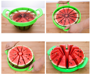 Cortador redondo de frutas y verduras de cocina de acero inoxidable de gran tamaño, herramientas ABS, rebanador de melón y sandía - Product Image 2