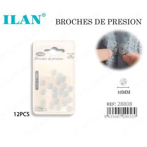 กระดุมแป๊ก Ilan ขนาด 10 มม. 12 ชิ้น พลาสติกใส สำหรับงานถัก - Product Image 3