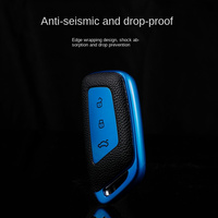 Housse de clé de voiture en cuir carbone Tpu pour nouveau Baojun RC6 RMS RS 510 560 cuir TPU Jade voiture pliante Flip 3 boutons