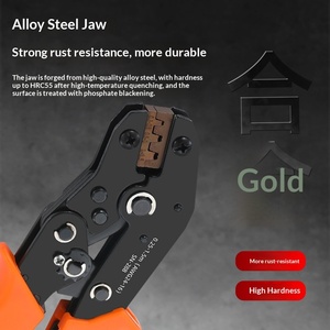 <span class=keywords><strong>Pince</strong></span> à sertir tubulaire pré-isolée à ressort de 75 pouces, série à cliquet, pour sertissage à froid, ergonomique, orange/noir - Product Image 2