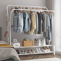 Séchoir à linge simple et moderne en acier au carbone Jiabeihao, pour balcon, chambre à coucher, rangement de vêtements suspendus, manteau, chapeau, pliable, sur pied