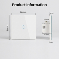 Interrupteur mural tactile intelligent à panneau en verre avec protection contre les surcharges et relais magnétique ZigBee 110-240V pour l'UE, vente en gros OCY