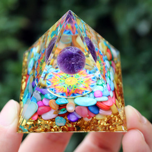 Kogiya <b>Crystal</b> Pyramid Resin Craft Purple <b>Balls</b> And Shells Home Office Desk Decoration Collectible Gift - Product Image 4