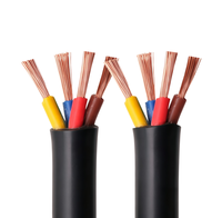Câble en cuivre flexible RVV QIFAN 4 conducteurs, 300V/500V, isolé en PVC, câble électrique torsadé gainé pour le câblage de bâtiments résidentiels