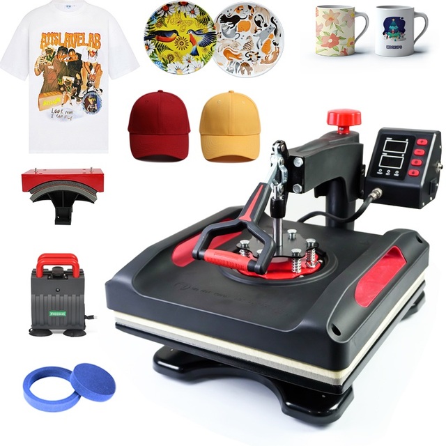 Freesub 38*38 15'*15' 8 in 1 Combo Heat Press Machine T-shirt Mug Plate Sublimation Machine P8038-8